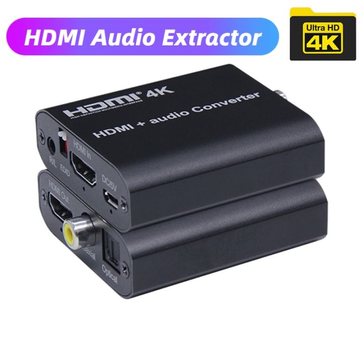 4K HDMI Audio Extractor Splitter With Toslink/Coaxial Audio Out 4K 30Hz ...