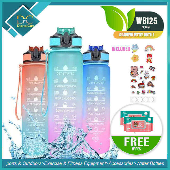 DIGITAL #898 900ml Gradient Water Tumbler with Time Indicator Water ...