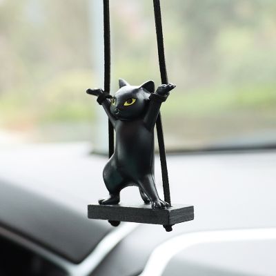 【jw】▥♈  ramo gato espelho retrovisor pingente decoração interior do carro acessórios criativos presente de aniversário