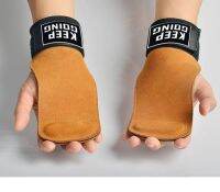 Professional Cowhide Leather Gym Gloves Pull-ups Lifting Gymnastic Crossfit Anti-Skid Belt Wraps Support Palm Protection pads