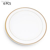 ☄☽ஐ 6pcs Imitation Ceramic Charger Dish Home Nordic Holiday Round Kitchen Dessert Wedding Party Salad Tableware Dinner Plate Fruit