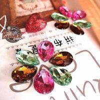 GEM0104 6 ชิ้น ขนาดใหญ่ 2x2.5cm คละสี เพชร พลอย เทียม ครึ่งซีก เย็บ ตกแต่ง สินค้าพร้อมส่ง