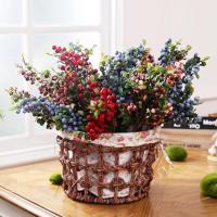 【cw】6Pcs Artificial BlueBerries Simulation Flowers For Wedding Decoration Fruits Artificial Plants Home Decor Flower