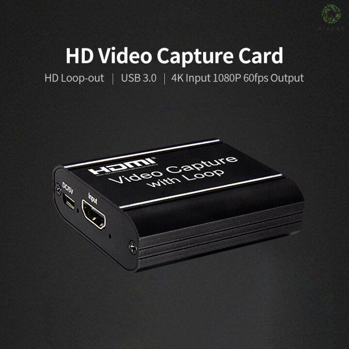 dz-การ์ดจับภาพวิดีโอ-hd-พร้อม-hd-usb-3-0-อินพุต-4k-1080p-เอาท์พุต-60fps-สีดํา