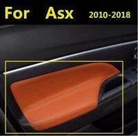 4PCS ไมโครไฟเบอร์ด้านหน้าด้านหลังแผงประตู Armrest ฝาครอบหนังสำหรับ Mitsubishi ASX 2010-2018พร้อม Mount Fittings