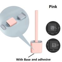 Silicone Toilet Brush and Holder Set No-Slip Removable Handle and Bendable Brush Head Wall Mounted Cleaning Kit WC Accessories