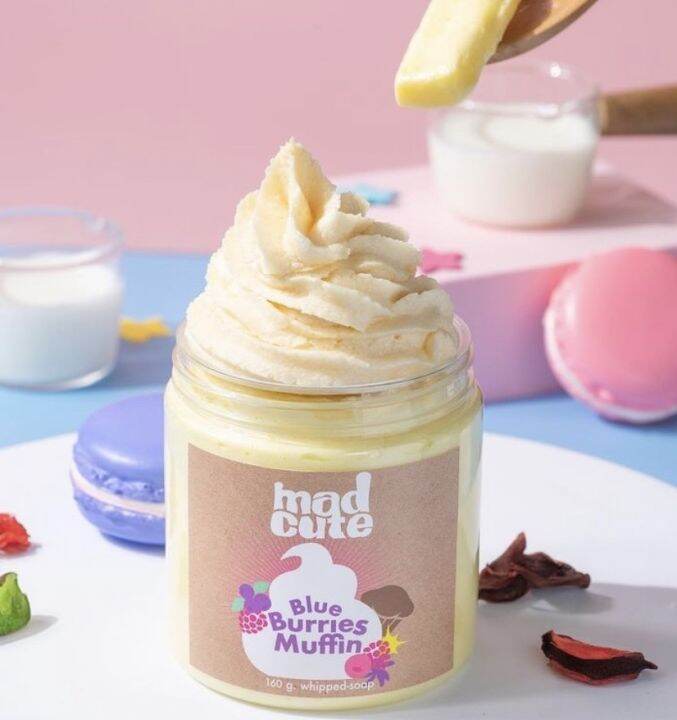 madcute-whipped-soap-สบู่วิปครีม-ออร์แกนิค-น้ำหอมนำเข้า-เกรดพรีเมี่ยม-กลิ่น-blueberry-muffin-140-g