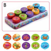 [Ready Stock] 10pcs Round Multicolor Fun Cute Farm Animals/ The Underwater World/ Fruits Shape ​Child DIY Scrapbook Kids Stamp Cartoon Rubber Stamps S