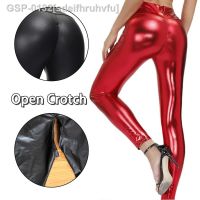 Quinta Sdeifhruvfu Leggings De Couro Aberto Sexy พารามัลเฮอร์ Calças Magras Flash RAS Flash Zíper Esdo Compridas Casal Fasia Sexo Ao Livre