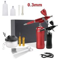 【CW】 22 Psi Home Airbrush Tool Double Action Gravity Feed 0.3mm Nozzle Airbrush Cake Decorating Brush For Painting Tattoo Nail Art