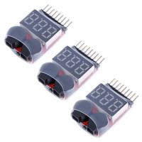 【CW】 3 pcs Car Cell Checker ring low voltage alarm Voltage Indicator volt meter monitor buzzer Alarm 1 8S 2.7 3.8V