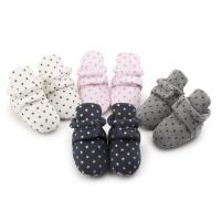 KIDSUN Baby Crib Shoes Infant Girl Sock Shoes Warm Booties Solid Cotton Non-slip Soft-sole Toddler First Walkers Newborn