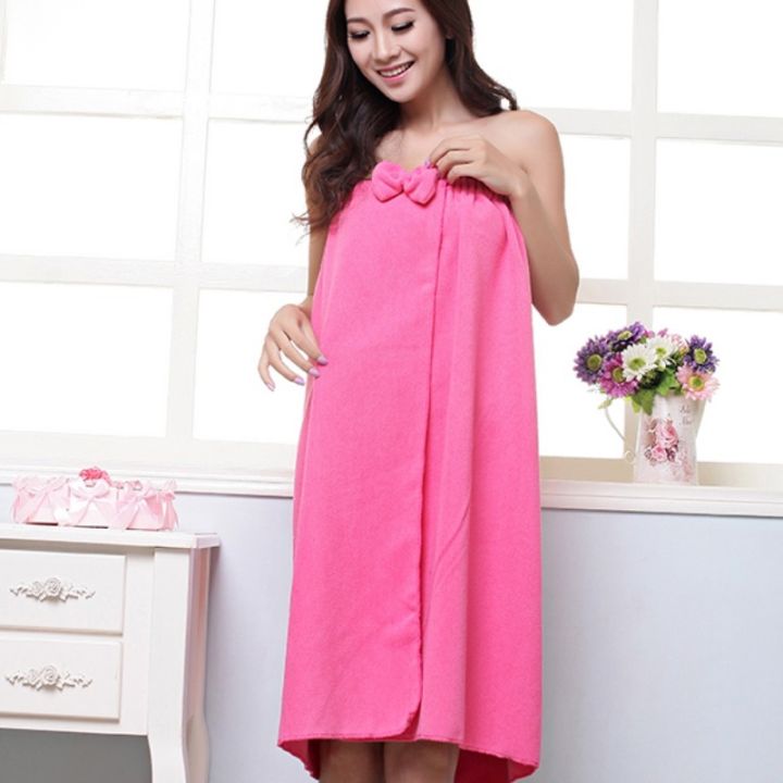 hot-dt-microfiber-robe-bathrobe-spa-bow-wrap-super-absorbent-gown