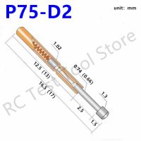 100PCS Spring Test Probe P75-D2 Test Pin P75-D Nickel-Plated Round Head Dia 1.30mm Pogo Pin PCB Test Tool 1.02mm 16.5mm Nails Screws Fasteners