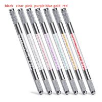 10pcs Microblading Handles Flat and Round Needle Blade Tebori Pen Microblading Holder Double Head Eyebrow Embroidery Hand Tool