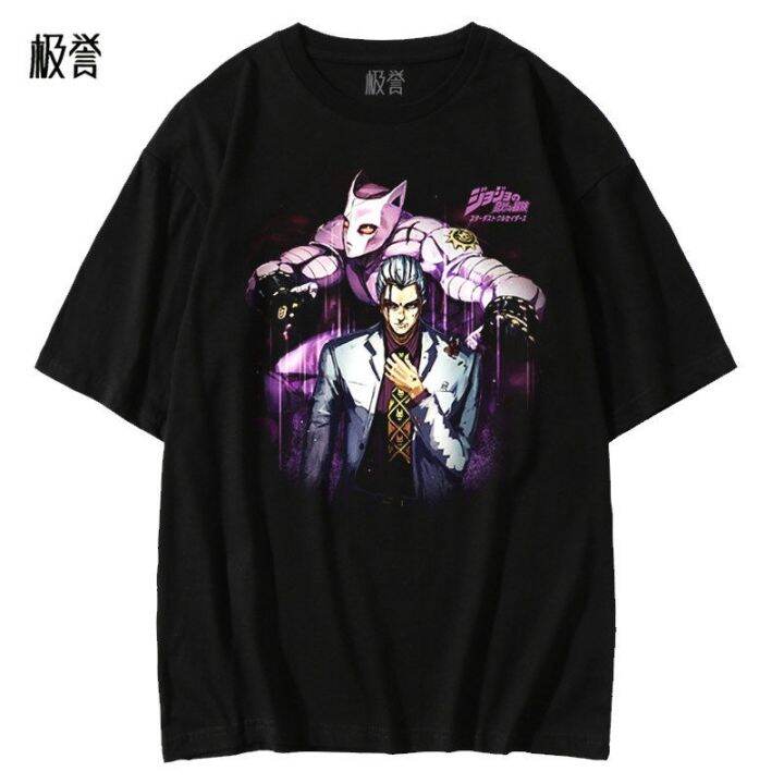 jojo-s-bizarre-adventure-kira-yoshikage-killer-queen-peripheral-เสื้อยืด-killerqueen-ผ้าฝ้ายแขนสั้น