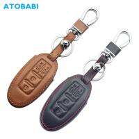 hot【DT】 Real Leather Car Quest MPV Elgrand NV200 Evalia 5 Buttons Fobs Keychain Keys Cover