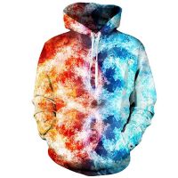 Colorful Flame Hoodie 3D Sweatshirt Men Women Hooded Loose Autumn Winter Coat Street Clothing Jacket Hoodies Harajuku Fashion