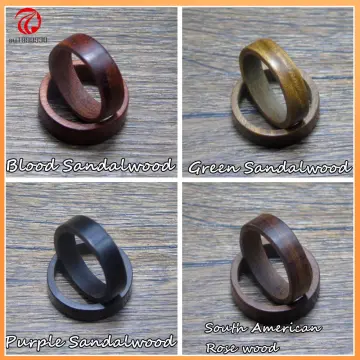 Mens Party Jewelry Finger Ring Craft Ebony Ring Gift Natural Wood