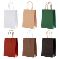 10 Pcs Kraft Bag Paper Gift Bags Reusable Grocery Shopping Bags for Packaging Craft Gifts Wedding Business Retail Party Bags