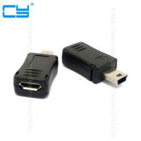 2PCS USB 2.0 F/M Mini A 5 Pin 5p male plug to Micro B 5 pin 5P Female jack adapter cable connector