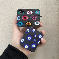 Funny Turkish Lucky Blue Evil Eye Case for AirPods Pro 3 2 1 Cute Square Wireless Bluetooth Earphone Box Cover Wireless Earbud Cases