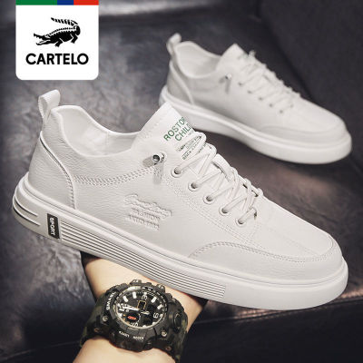 TOP☆FMB789 CARTELO shoes mens spring trend versatile high-ankle leather casual shoes mens waterproof and hard-wearing Hight increasing board shoes