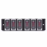 6 Gang 12V Universal Waterproof Rocker Switch Panel Circuit Breakers for Car RV Marine Boat