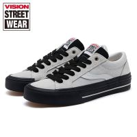 Vision Street Wear x Odd Men Sport Skateboarding Shoes Women Retro Black Rubber Low Top Suede Canvas Shoes Unisex Skate Sneakers