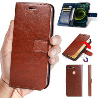 【คลังสินค้าพร้อม】For OPPO R15 Pro CPH1831 Wallet Case PU Leather Flip Folio Magnetic Case With RFID Blocking Card Holder Kickstand Shockproof Back Cover