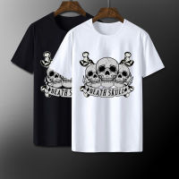 #0468 เสื้อยืดลาย DEATH SKULL 468 เสื้อยืดสีดำ เสื้อใส่เล่น เสื้อยืด เสื้อคอกลม ใส่สบาย เสื้อสกรีน เสื้อสั่งทำ เสื้อยืด เสื้อเท่