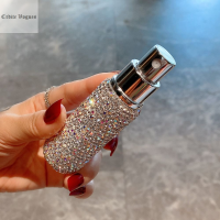 CRDITE มินิเพชร-Encrusted ขวดน้ำหอม10Ml หรูหราขวดสเปรย์รีฟิลกดประณีตปั๊มผู้หญิง