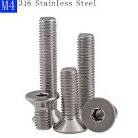 M4 - 0.7 316 Stainless Steel A4 - 70 Countersunk Kepala Datar Soket Topi Baut Sekrup Hex DIN 7991