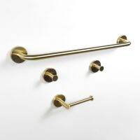 【CC】☏  Hardware Set Bar Rack Toilet Roll Paper Holder Robe Brushed Gold Accessories