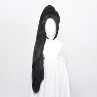 ccutoo wig Valorant Sage Cosplay Wig Long Black Women Wig with Removable Ponytail Synthetic Hair Heat Resistant Halloween