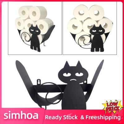 Simhoa ห้องน้ำแมวสีดำน่ารักม้วนที่ยึดกระดาษการตกแต่งบ้านจัดระเบียบที่ใส่ทิชชู่