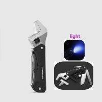 （Conbo metals） MarsWorker Multi-Function Combination Wrench With LED Light Camping Hiking Multi-Function Folding Tool Jungle Rescue Tool