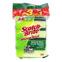 ฟองน้ำ+ใยขัด SCOTH-BRITE 3x4 นิ้ว แพ็ค 3 แถม 1