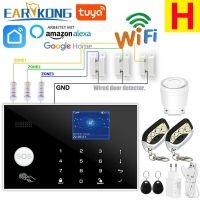 Wifi GSM Alarm System 433MHz Home Burglar Security Alarm Wireless Wired Detector RFID Touch Keyboard Temperature Humidity Alexa