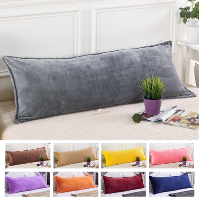 Thickened Flannel Long Pillowcase Decorative For Home Bed,Coral Velvet Double Lover Sleeping Pillow Cover Winter Solid Color