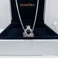 Pandoraˉ 925 Sterling Silver Shining Crown Carriage Necklace Set Gift ZT1019 ชุดสร้อยคอจี้มงกุฎเงินแท้ 925 ของแพนดอร่าของขวัญ