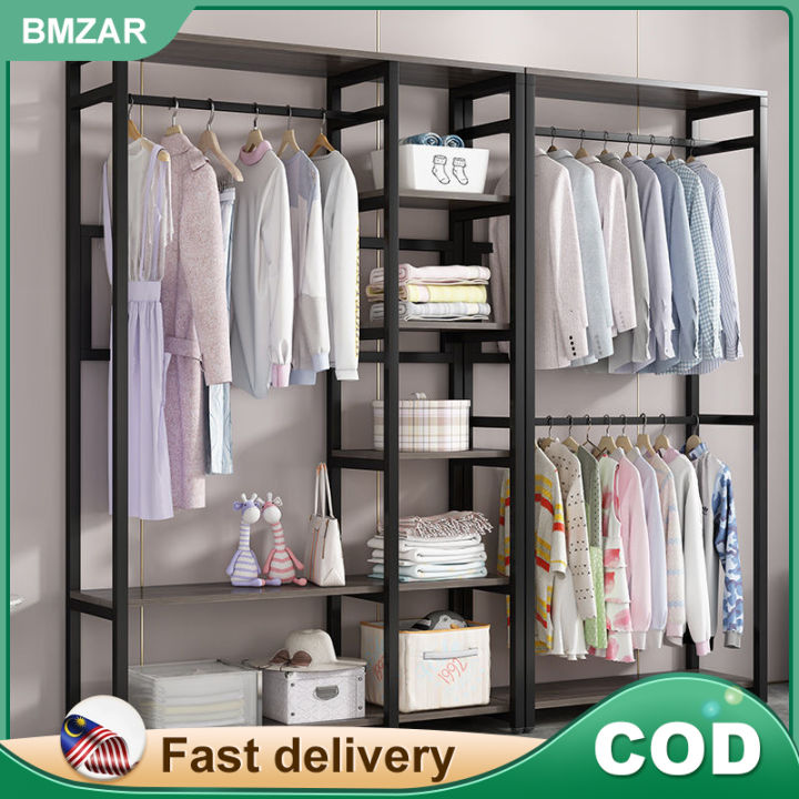 BMZAR-Simply Cloth Wardrobe Cabinet with Hook Hanger Multipurpose ...