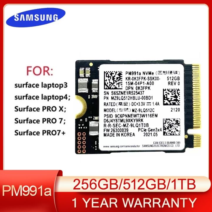 Samsung PM991A 1TB 512GB 2230 Internal SSD, For Microsoft surface