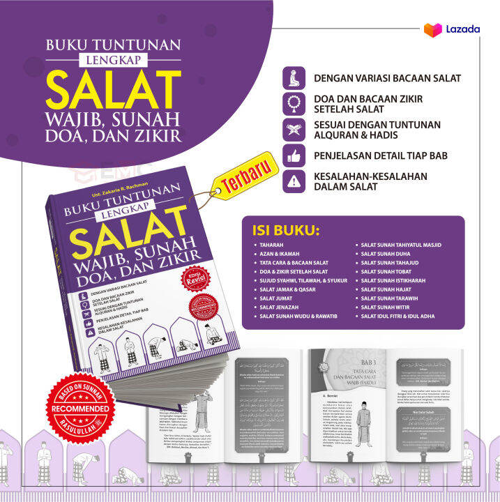 BUKU TUNTUNAN SHALAT LENGKAP WAJIB, SUNAH, DZIKIR, DAN DOA | Lazada ...