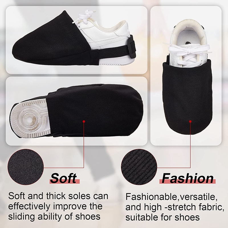 Hrsptudorc Bowling Shoe Covers 2 Pairs Black Bowling Shoes Slider Bowling Accessories for Women and Men 