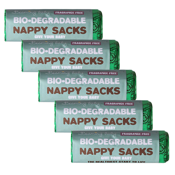 Beaming Baby Bio-degradable Nappy Sacks  Fragrance Free 60 Nappy Sacks 