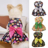 Pet Dress Soft Big Bow Fashion Print Comfortable Hawaii Design Photograph Prop Polyester Princess Style Dog Dress Spring Supply Dresses