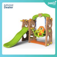 Huangdo Bear slide with Swing ชิงช้า สไลเดอร์ พร้อมแป้นบาส น้องหมี [Punnita Authorized dealer]