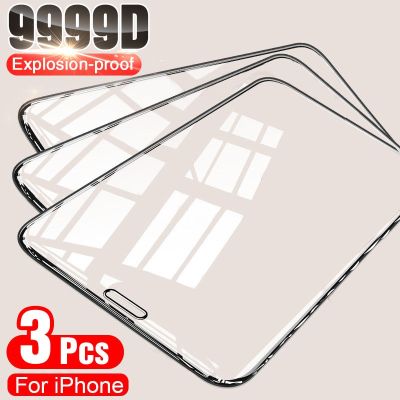 3Pcs Anti-Burst Tempered Glass For Apple iPhone 14 13 12 11 Pro Max 13mini Screen Protector iPhone 11 13 14 Plus Protective Film