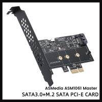 PCI-E to SATA3.0+M.2 NGFF Expansion Card 6Gbps Adapter Expansion Board Asmedia ASM1061 Pci Express Adapter Card